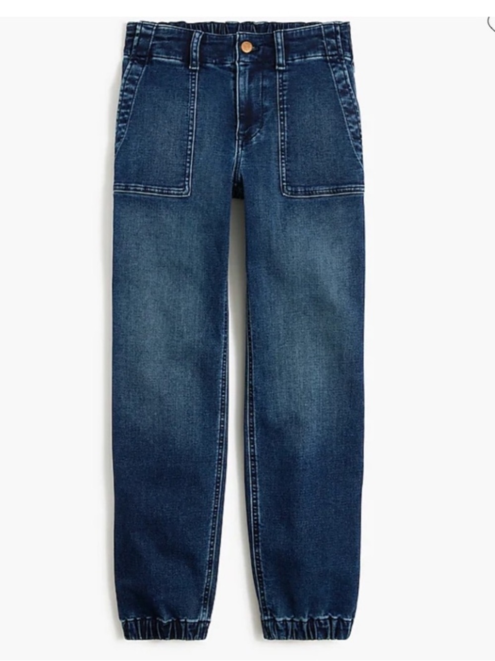 J. Crew Dark Blue Cropped Ankle Jeans with Patch Pockets